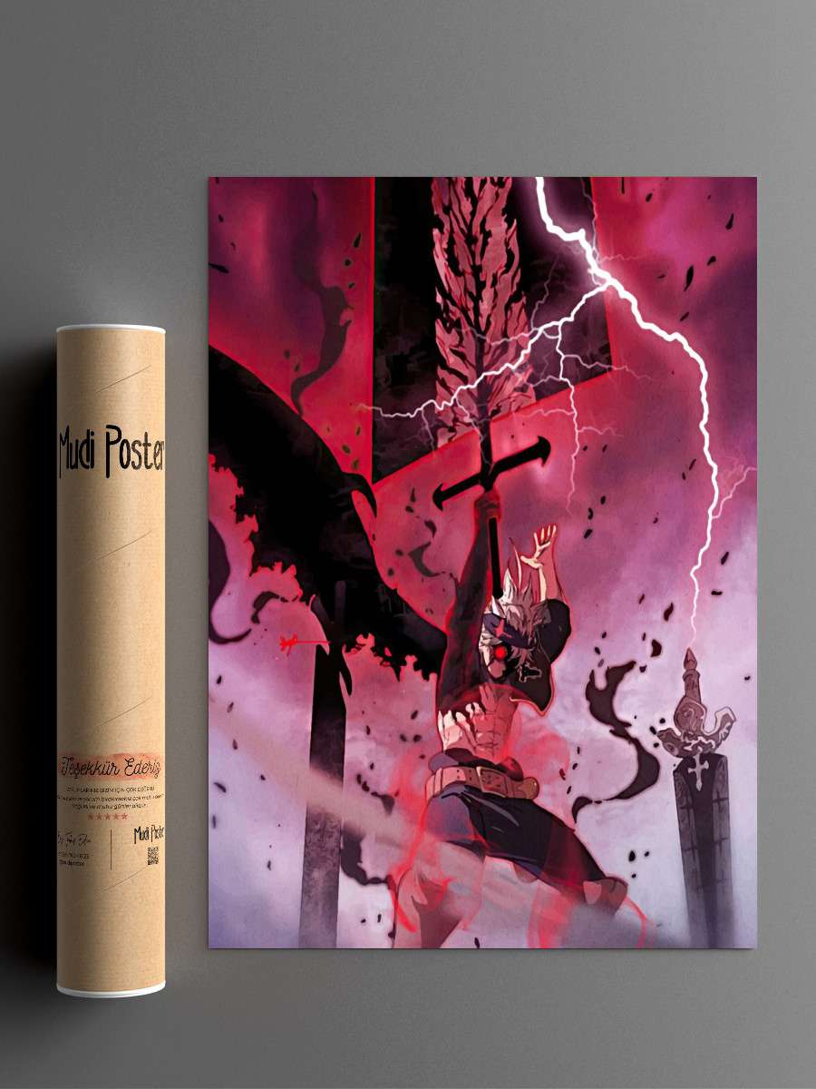 Asta Black Clover Anime Poster Çerçevesiz Yüksek Kalite Anime Duvar Poster