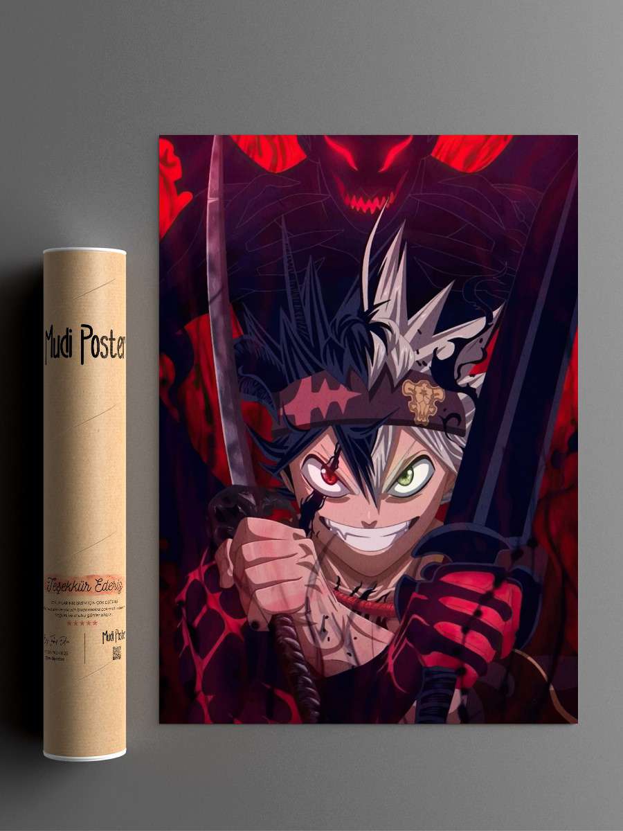 Asta Black Clover Anime Poster Çerçevesiz Yüksek Kalite Anime Duvar Poster