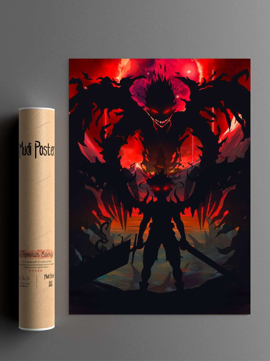 Asta Demon Black Clover Anime Poster Çerçevesiz Yüksek Kalite Anime Duvar Poster