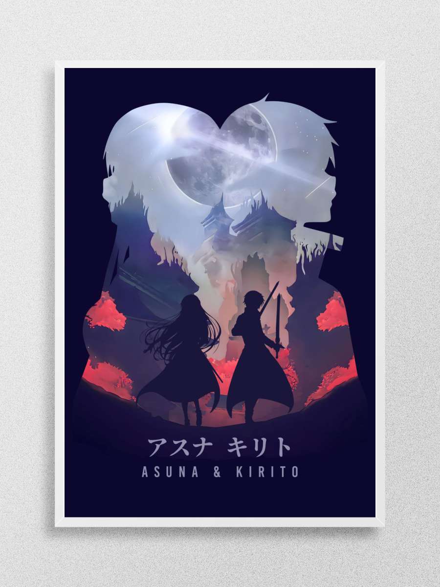 Asuna Kirito SAO Anime Anime Poster Çerçevesiz Yüksek Kalite Anime Duvar Poster