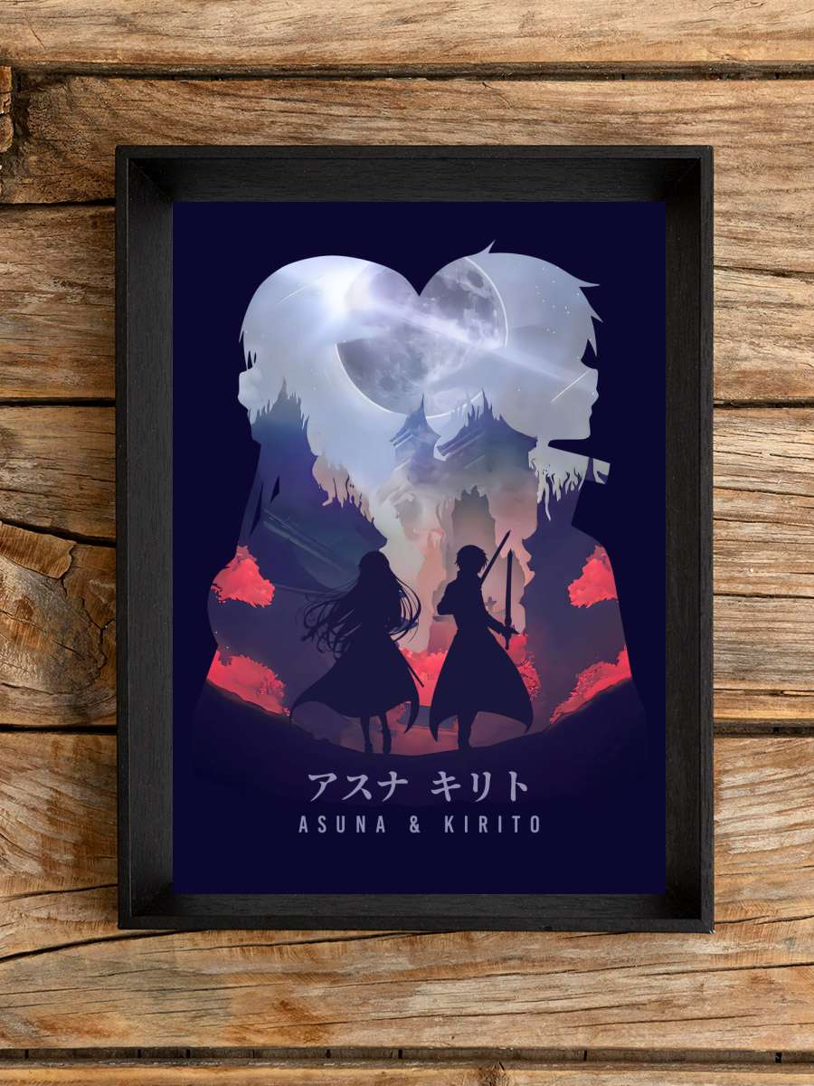 Asuna Kirito SAO Anime Anime Poster Çerçevesiz Yüksek Kalite Anime Duvar Poster