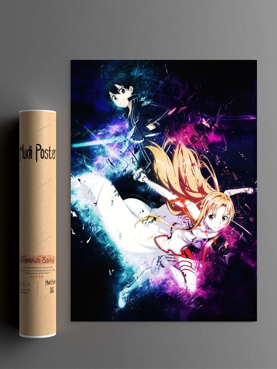 Asuna Sword Art Online Anime Poster Çerçevesiz Yüksek Kalite Anime Duvar Poster