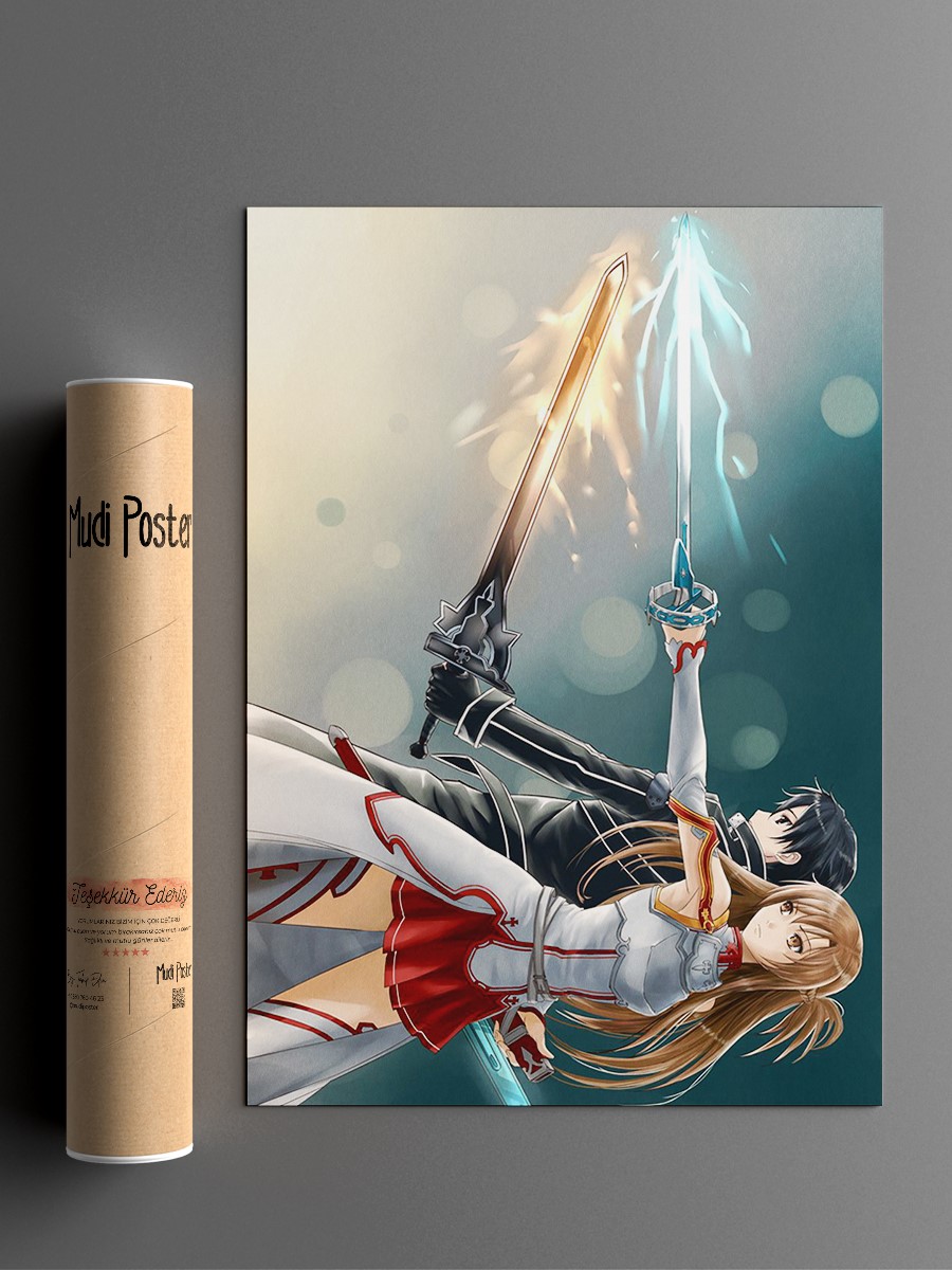 Asuna Yuuki Anime Poster Çerçevesiz Yüksek Kalite Anime Duvar Poster