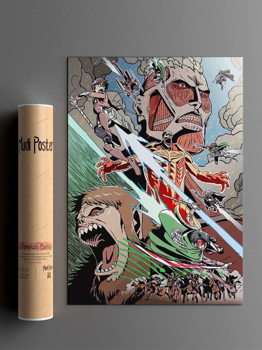 Attack on Titan anime Anime Poster Çerçevesiz Yüksek Kalite Anime Duvar Poster