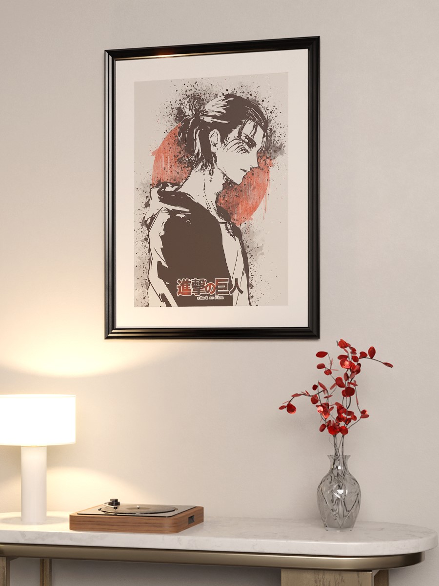Attack On Titan Eren Anime Poster Çerçevesiz Yüksek Kalite Anime Duvar Poster