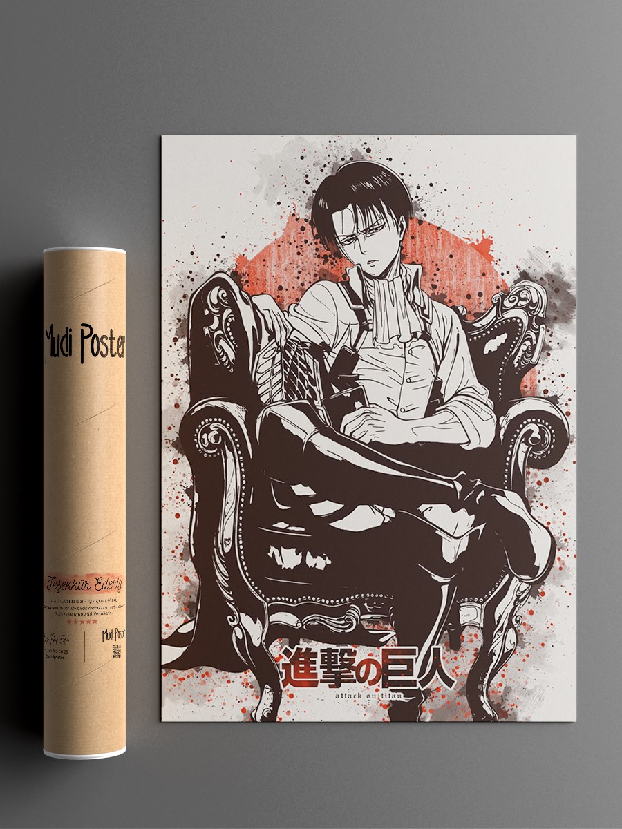 Attack On Titan Levi Anime Poster Çerçevesiz Yüksek Kalite Anime Duvar Poster