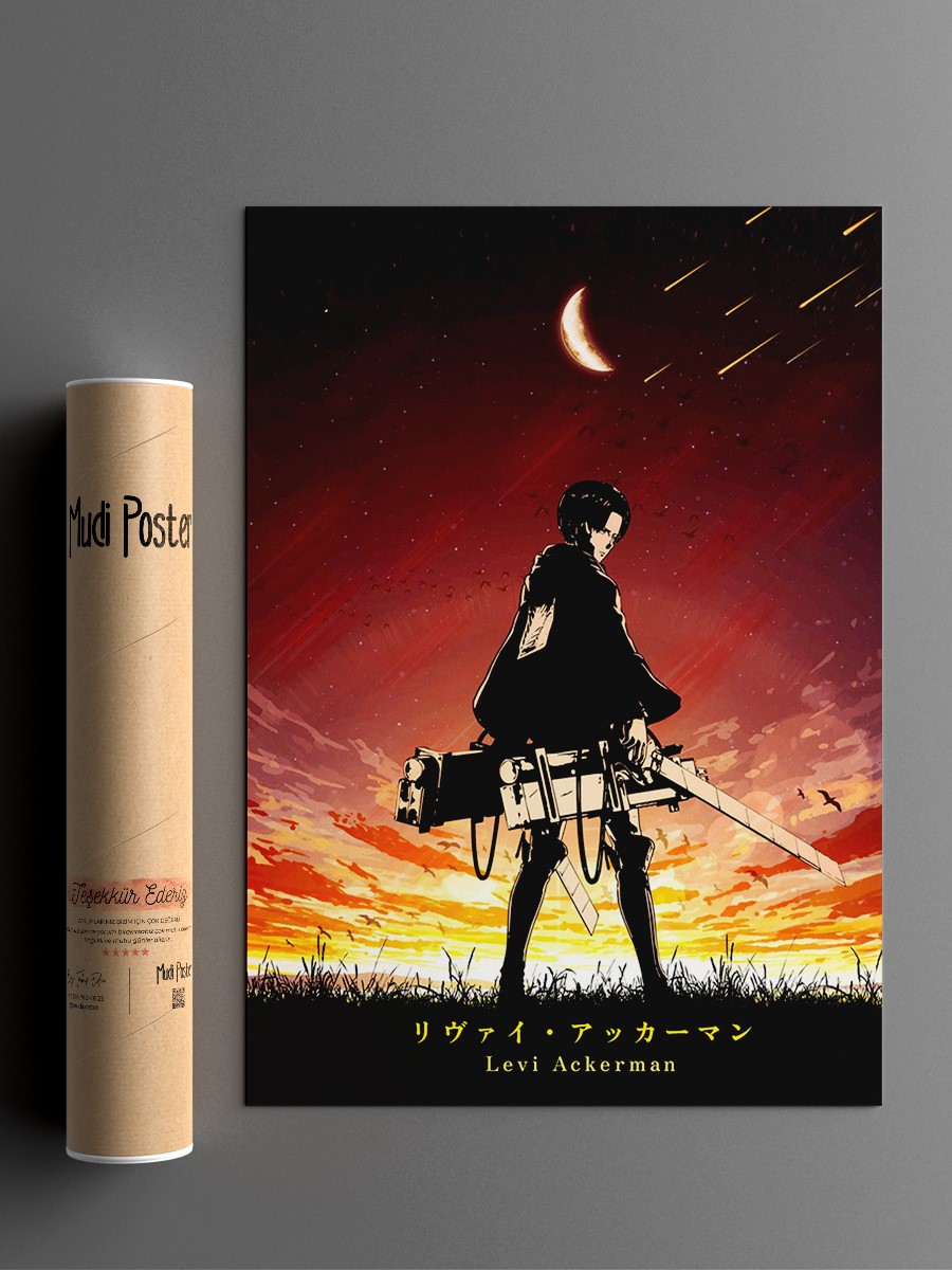 Attack On Titan Levi Anime Poster Çerçevesiz Yüksek Kalite Anime Duvar Poster