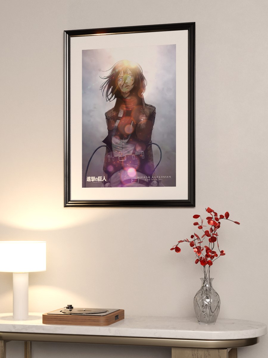 Attack on Titan Mikasa Anime Poster Çerçevesiz Yüksek Kalite Anime Duvar Poster