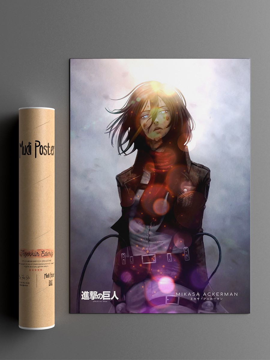 Attack on Titan Mikasa Anime Poster Çerçevesiz Yüksek Kalite Anime Duvar Poster