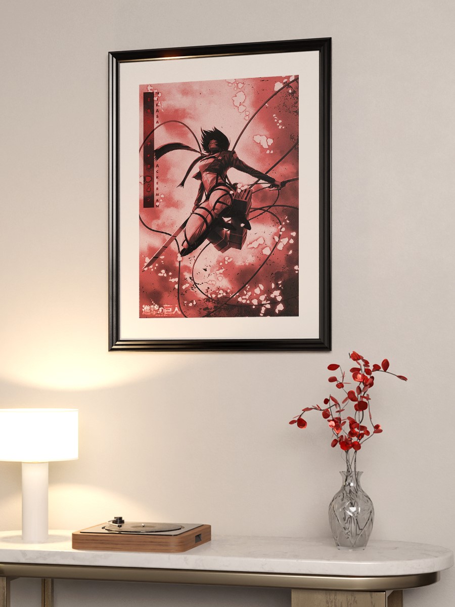 Attack on Titan Mikasa Anime Poster Çerçevesiz Yüksek Kalite Anime Duvar Poster