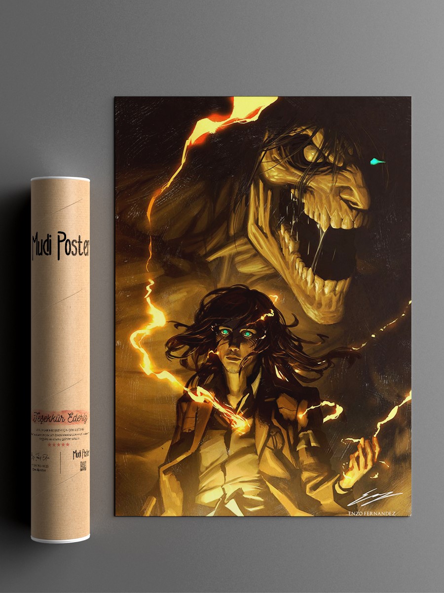 Attack on Titan Anime Poster Çerçevesiz Yüksek Kalite Anime Duvar Poster