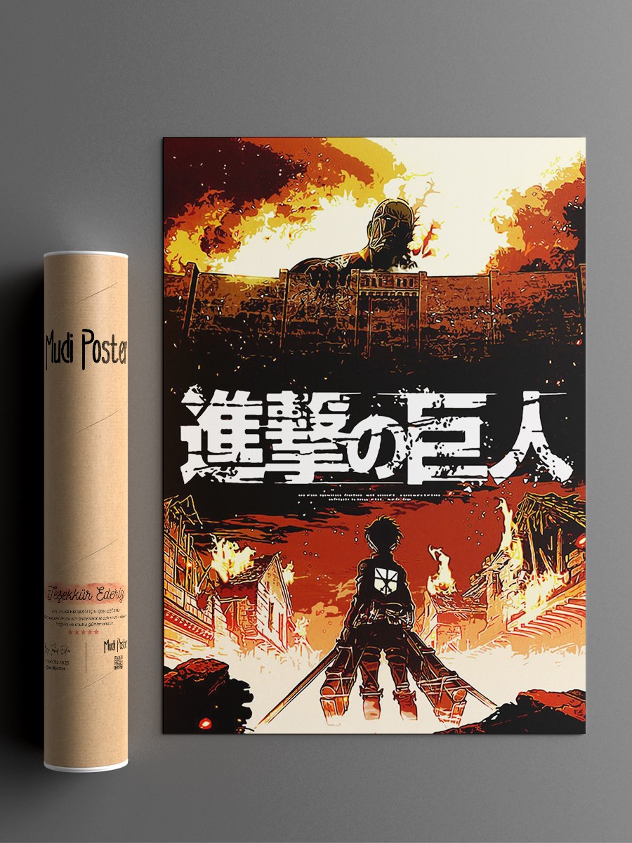 attack on titan Anime Poster Çerçevesiz Yüksek Kalite Anime Duvar Poster