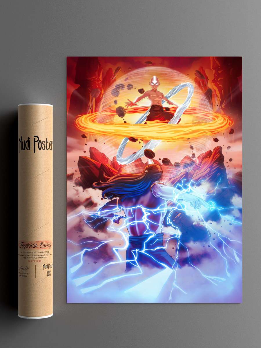 Avatar Aang vs Ozai Anime Poster Çerçevesiz Yüksek Kalite Anime Duvar Poster