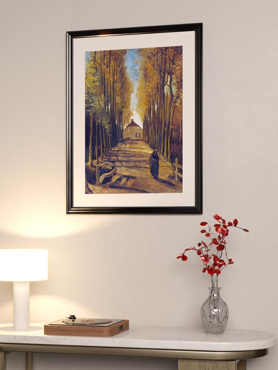 Avenue of Poplars  Tablo Sanatsal Ünlü Ressam Poster Çerçevesiz Yüksek Kalite Poster