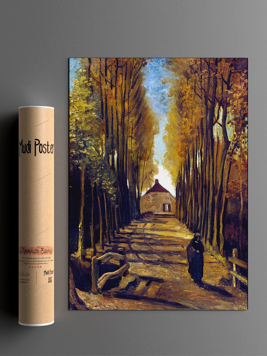 Avenue of Poplars  Tablo Sanatsal Ünlü Ressam Poster Çerçevesiz Yüksek Kalite Poster
