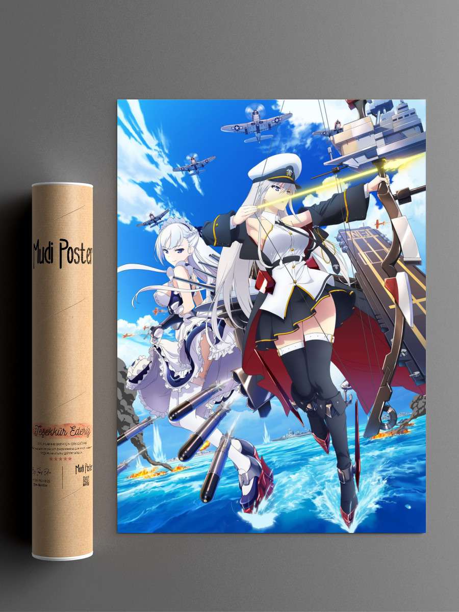 azur lane Anime Poster Çerçevesiz Yüksek Kalite Anime Duvar Poster