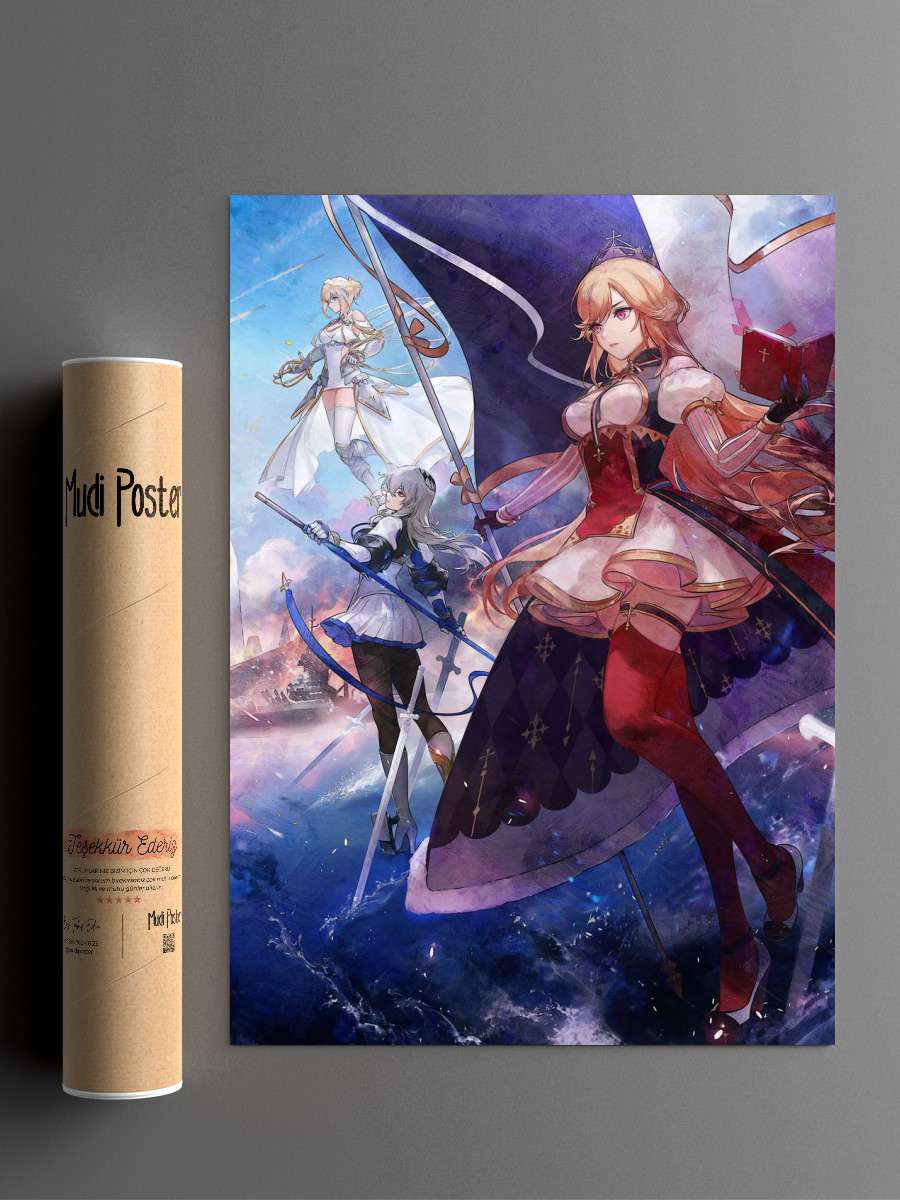 Azurlane B Anime Poster Çerçevesiz Yüksek Kalite Anime Duvar Poster