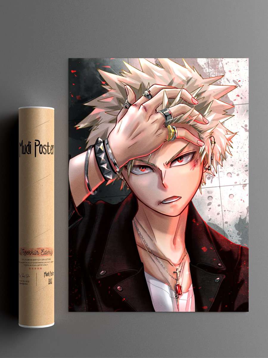 Bakugo Katsuki Cute Anime Poster Çerçevesiz Yüksek Kalite Anime Duvar Poster