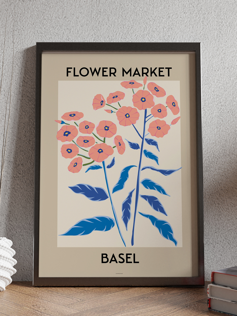 Basel Soyut Çiçek Modern Poster Çerçevesiz Duvar Tablosu Sanatsal Poster
