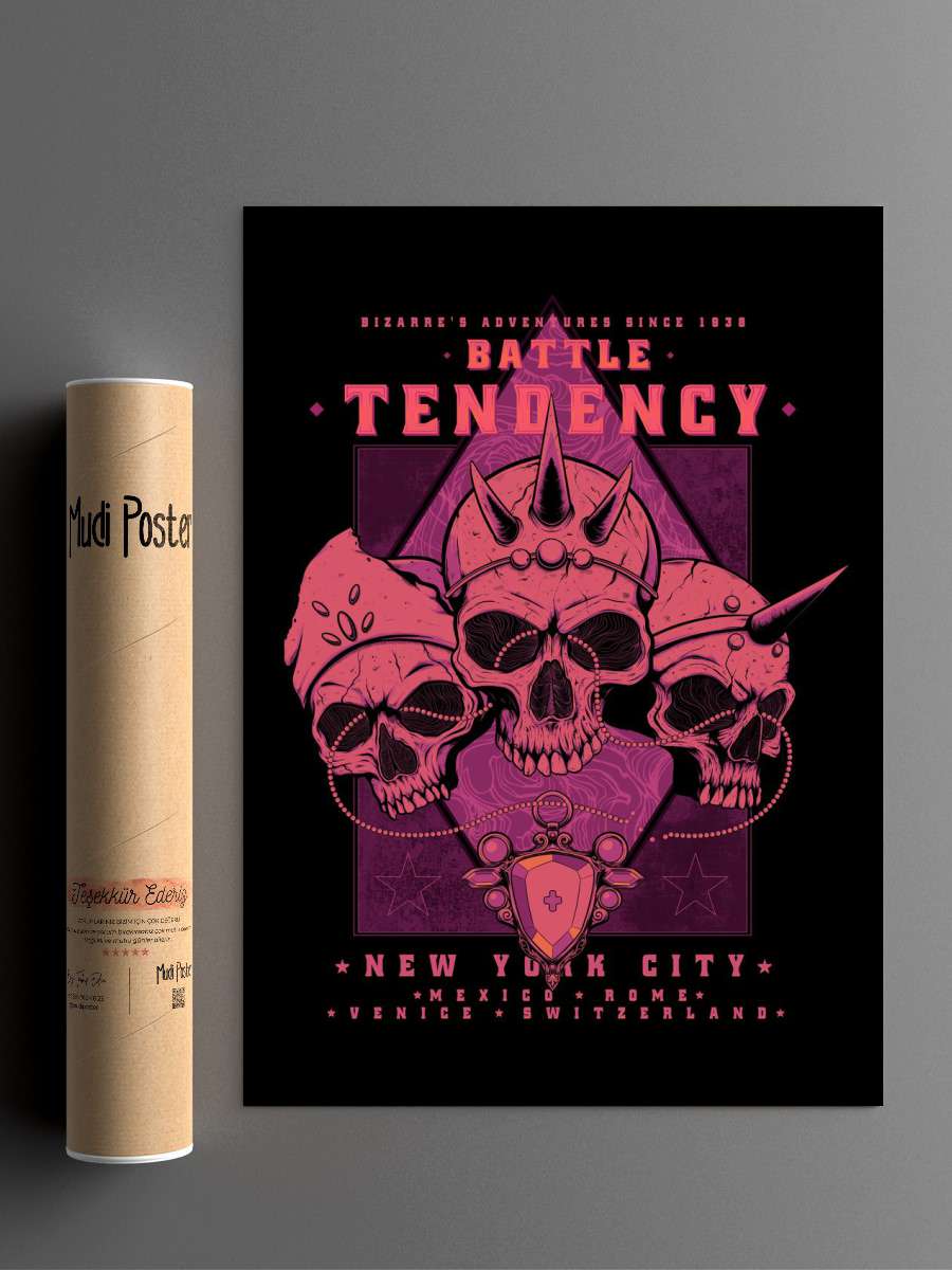 Battle Tendency Anime Poster Çerçevesiz Yüksek Kalite Anime Duvar Poster