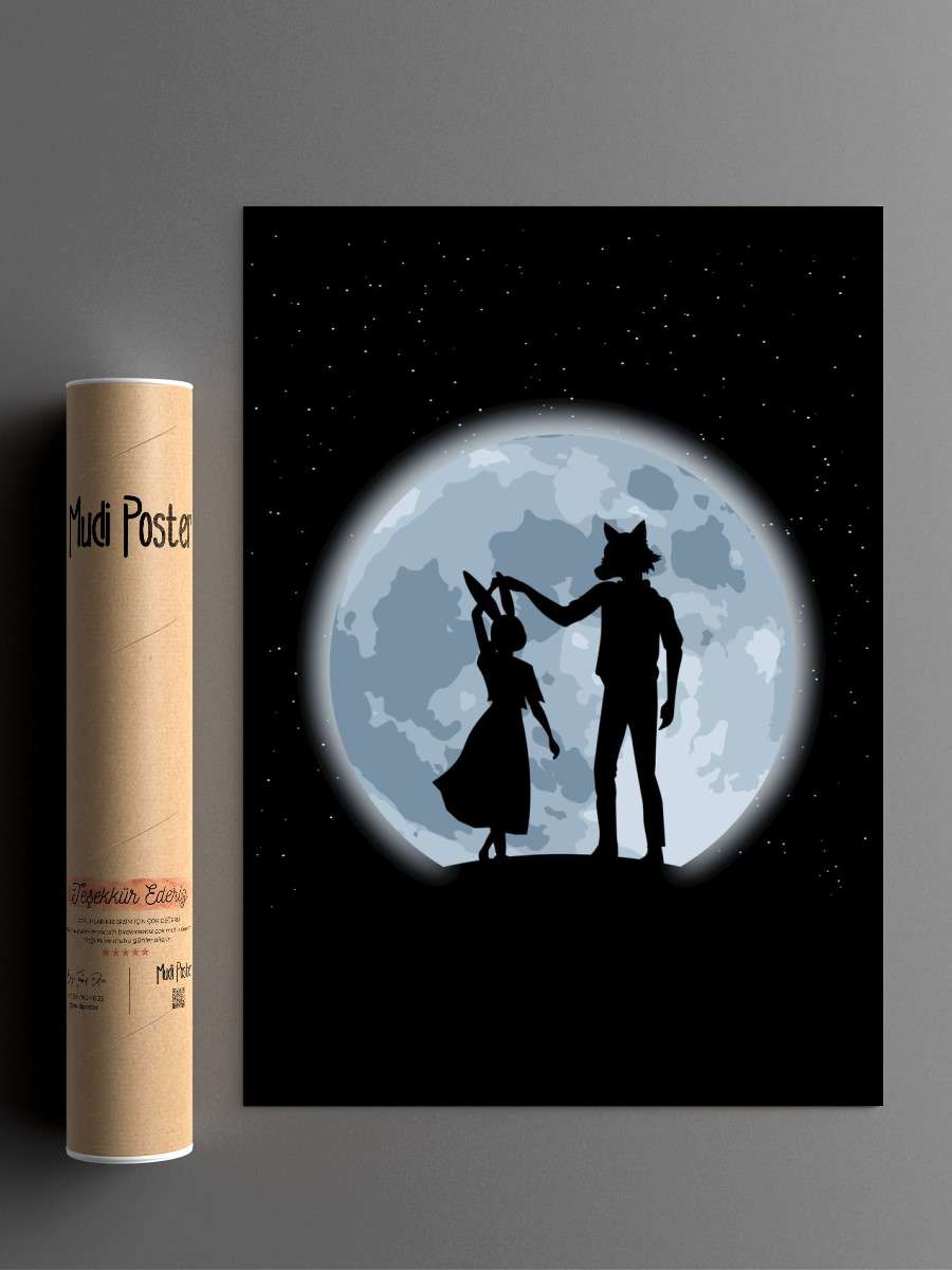 Beasts under the moon Anime Poster Çerçevesiz Yüksek Kalite Anime Duvar Poster