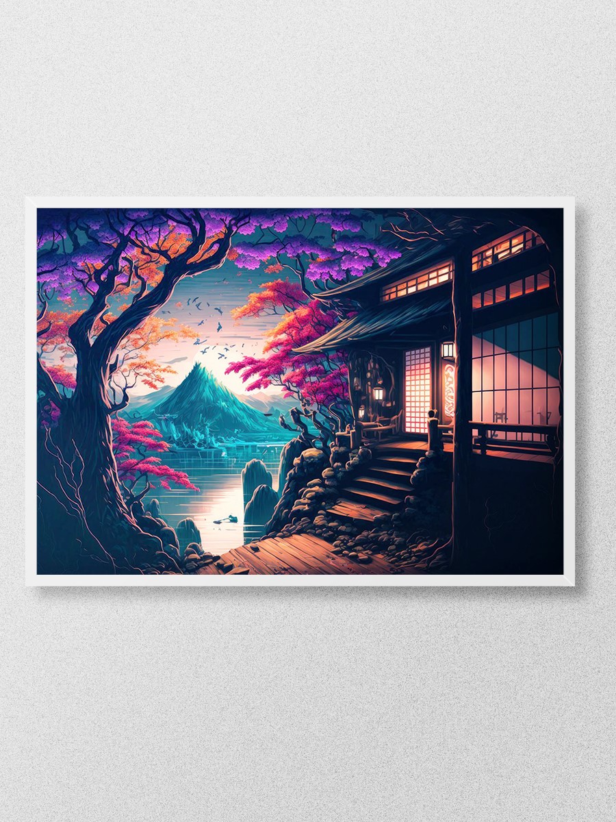 Beautiful Japan Sunset Anime Poster Çerçevesiz Yüksek Kalite Anime Duvar Poster