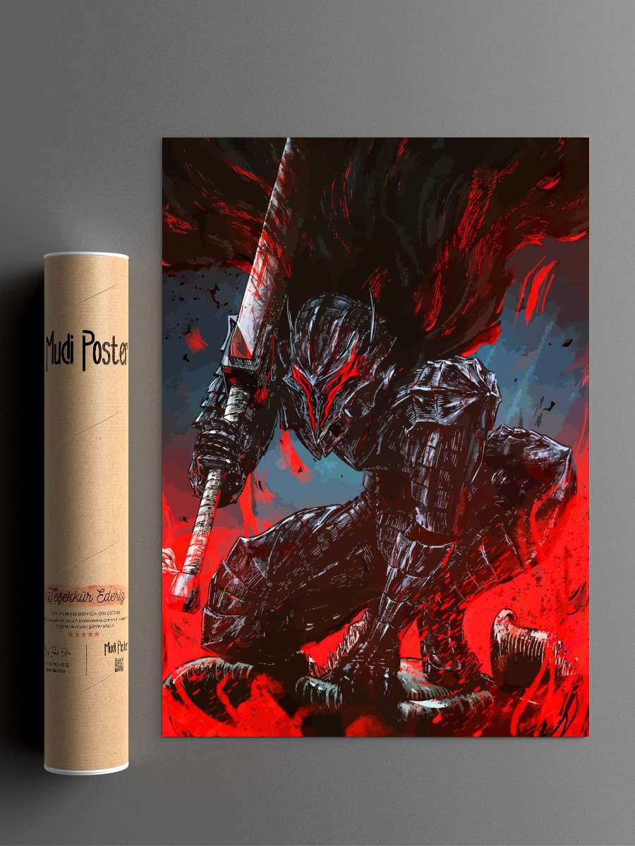 Berserk Armor Anime Poster Çerçevesiz Yüksek Kalite Anime Duvar Poster