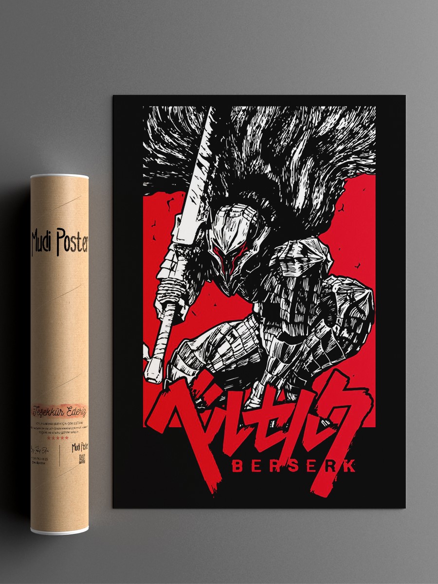 Berserk black Anime Poster Çerçevesiz Yüksek Kalite Anime Duvar Poster