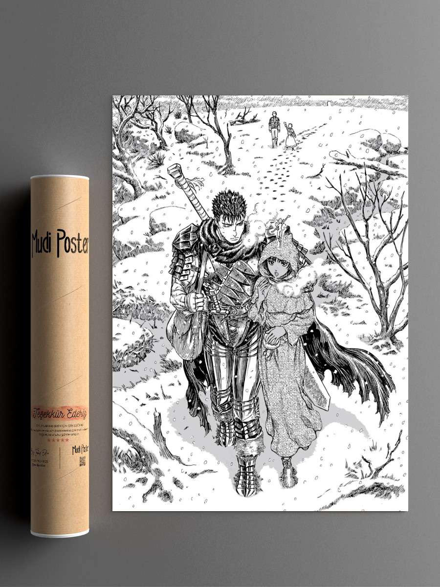 Berserk Guts and Casca Anime Poster Çerçevesiz Yüksek Kalite Anime Duvar Poster