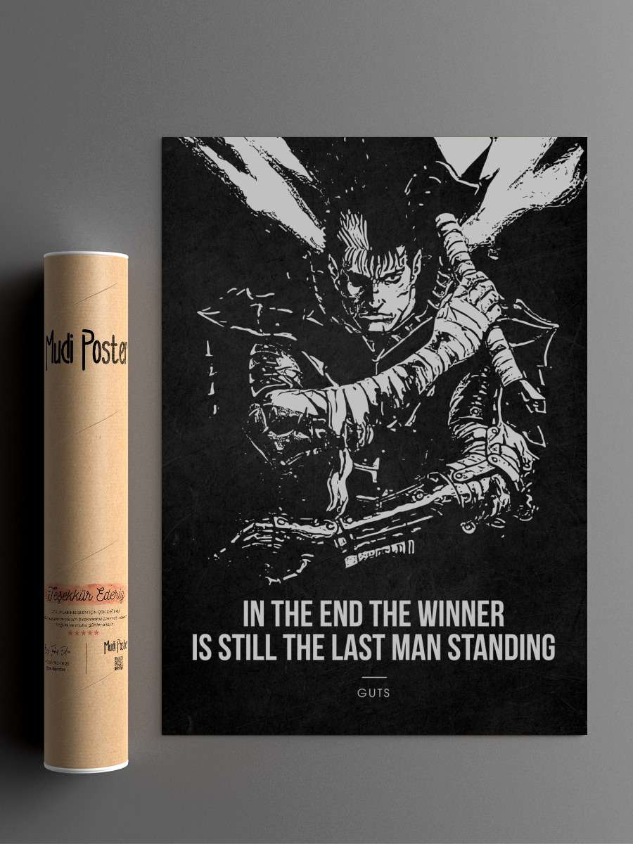 Berserk Guts Anime Poster Çerçevesiz Yüksek Kalite Anime Duvar Poster