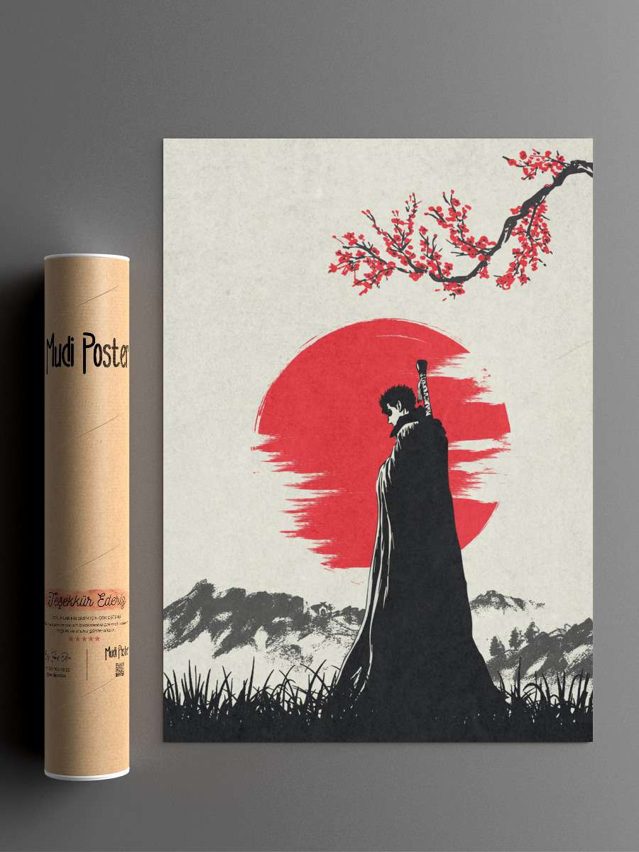 Berserk Guts Vintage Anime Poster Çerçevesiz Yüksek Kalite Anime Duvar Poster