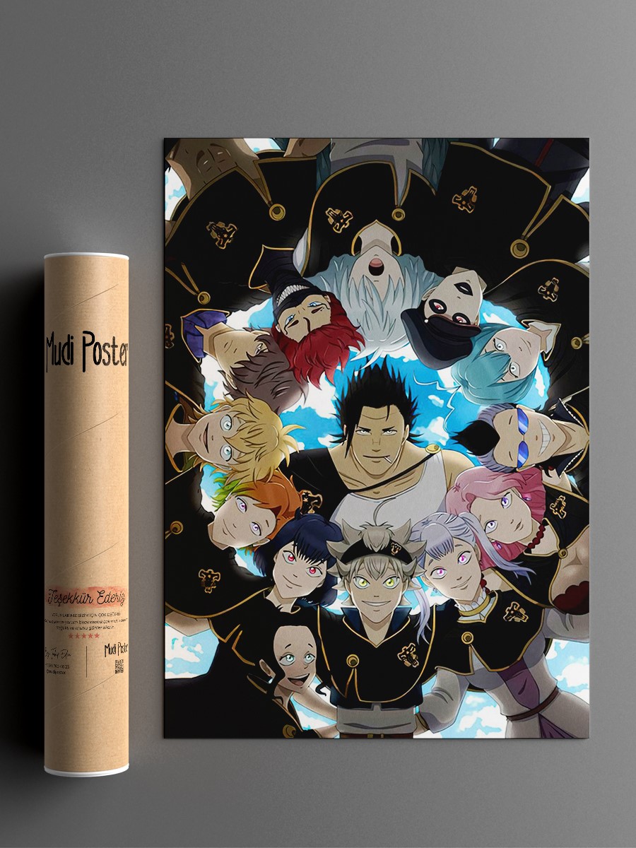 Black Clover Anime Poster Çerçevesiz Yüksek Kalite Anime Duvar Poster