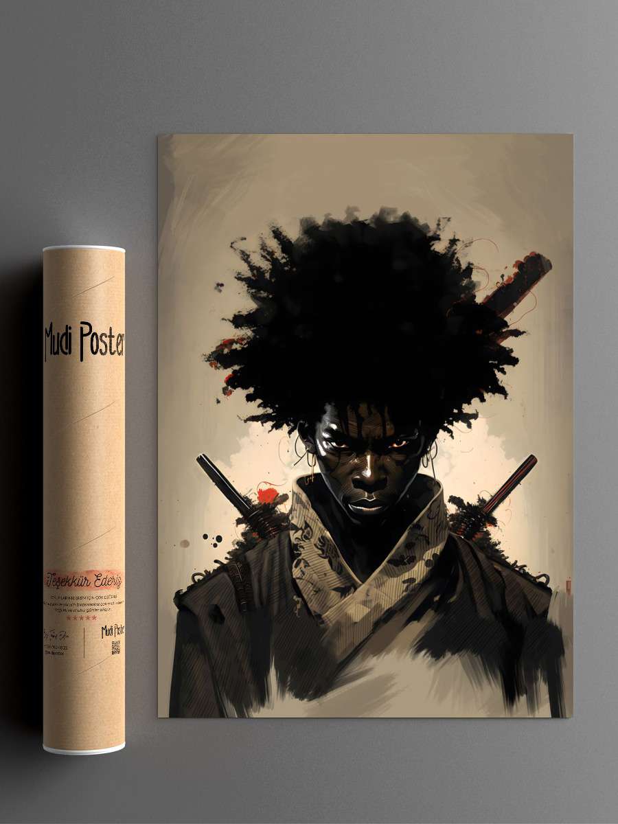 Black Samurai Anime Poster Çerçevesiz Yüksek Kalite Anime Duvar Poster