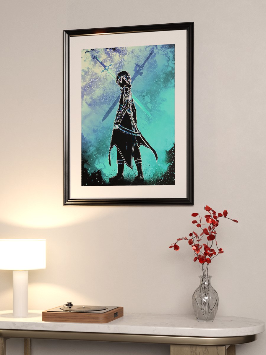 Black Swordsman Soul Anime Poster Çerçevesiz Yüksek Kalite Anime Duvar Poster