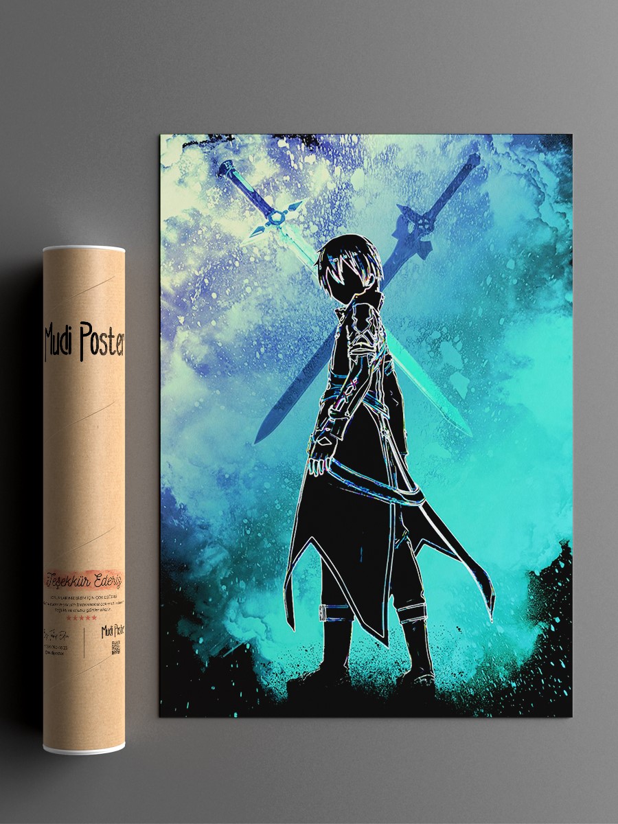 Black Swordsman Soul Anime Poster Çerçevesiz Yüksek Kalite Anime Duvar Poster