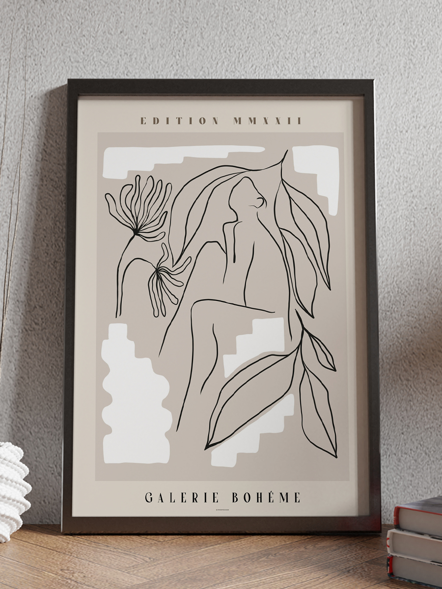 Bohem Çizgili Modern Poster Çerçevesiz Duvar Tablosu Sanatsal Poster