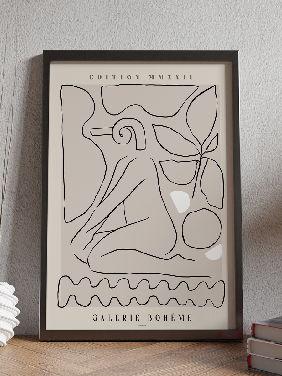 Bohem Çizgili Modern Poster Çerçevesiz Duvar Tablosu Sanatsal Poster
