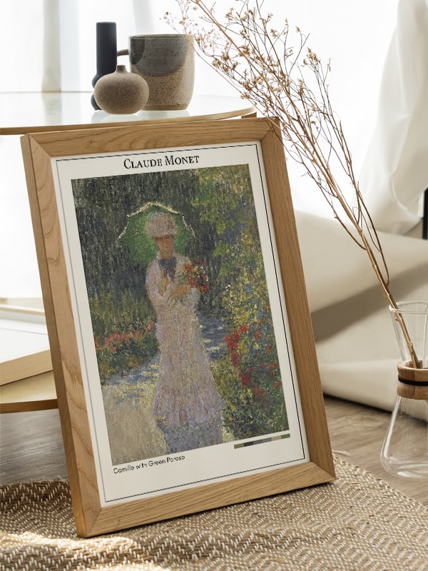 Claude Monet Camille with Green Parasol Poster