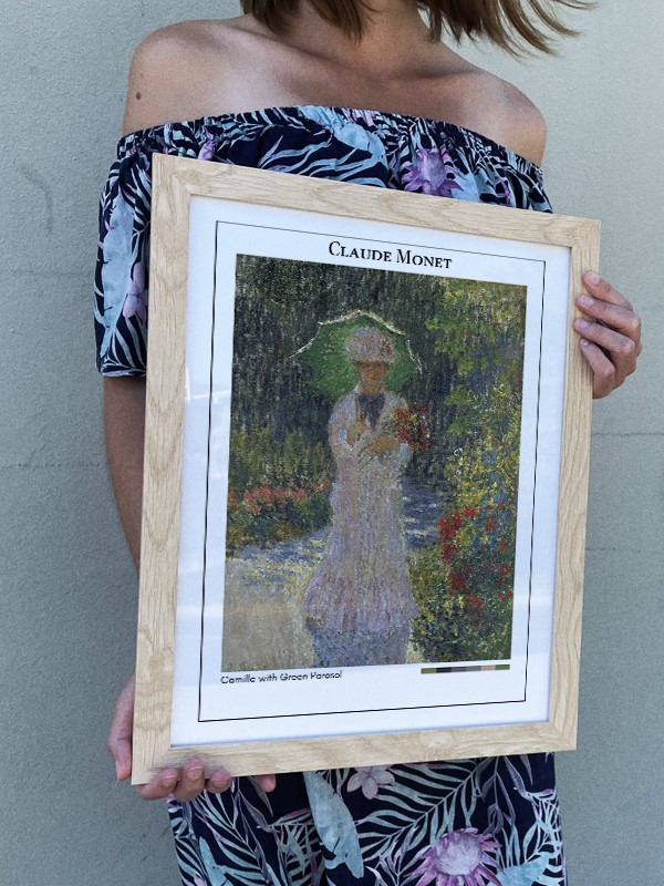Claude Monet Camille with Green Parasol Poster