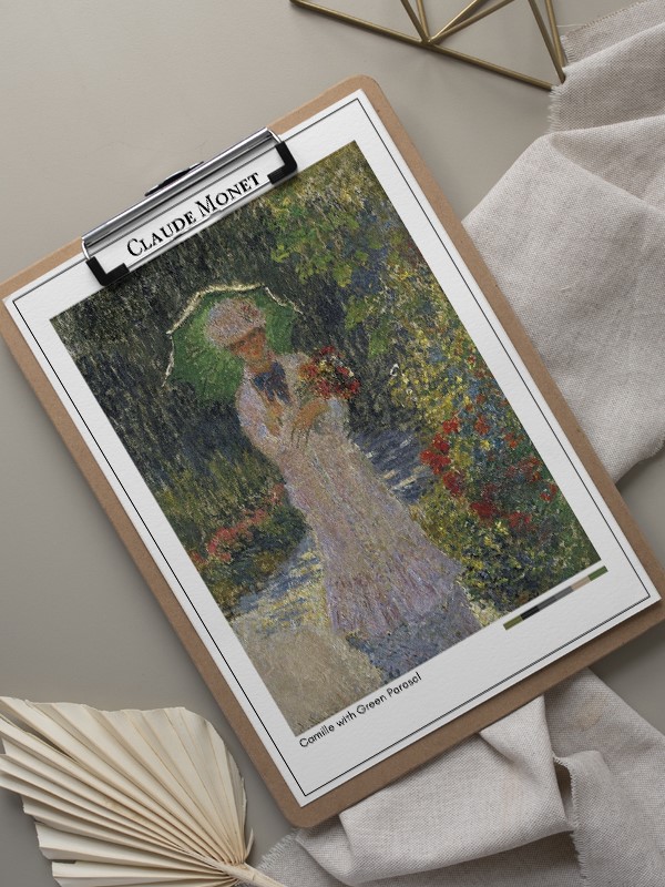 Claude Monet Camille with Green Parasol Poster