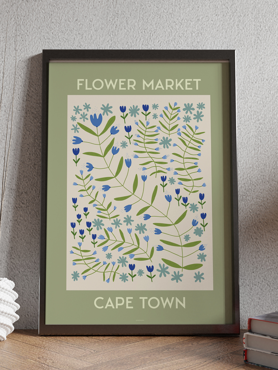 Cape Town Soyut Çiçek Modern Poster Çerçevesiz Duvar Tablosu Sanatsal Poster