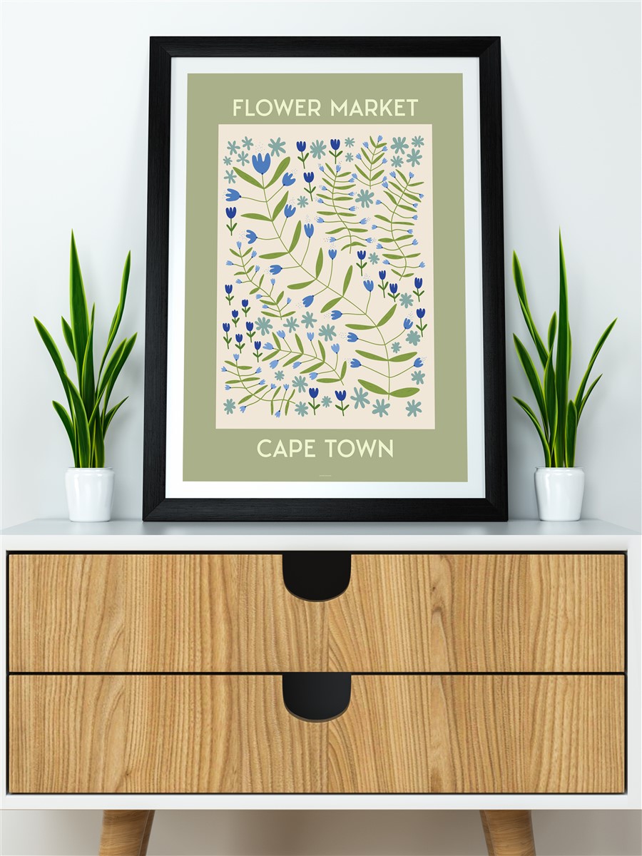 Cape Town Soyut Çiçek Modern Poster Çerçevesiz Duvar Tablosu Sanatsal Poster