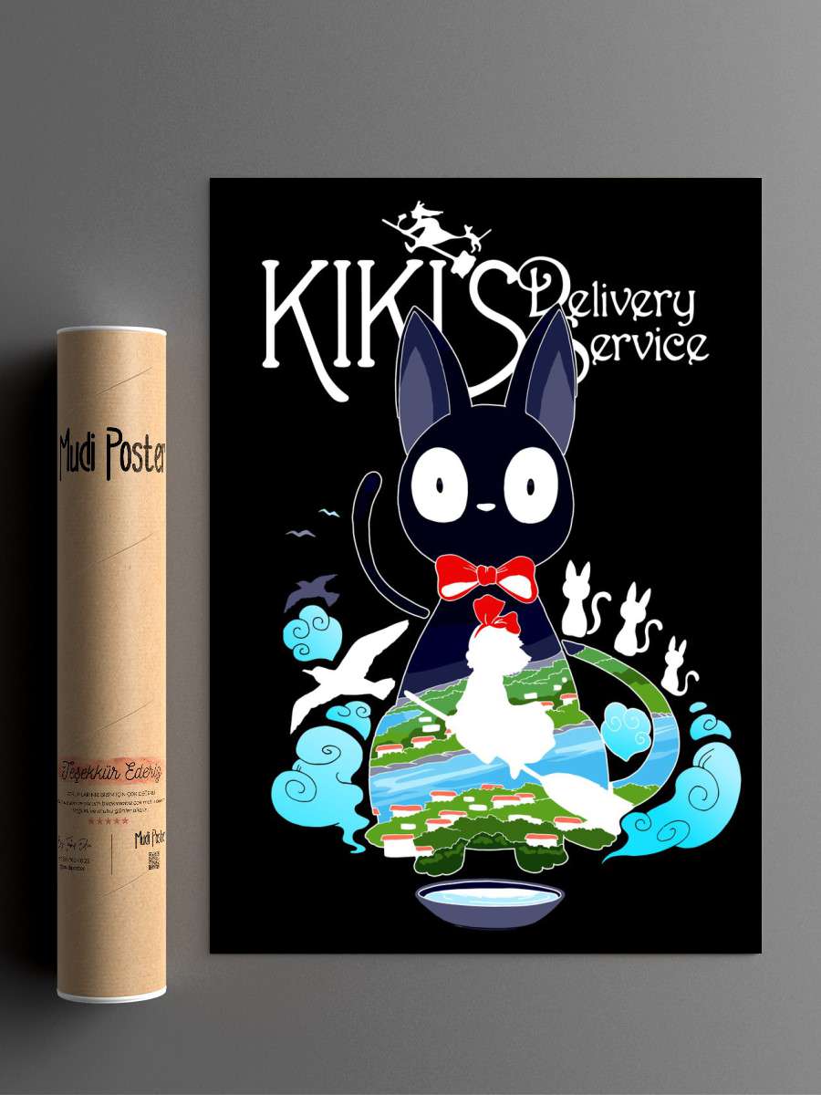 Cat And Witch Halloween Anime Poster Çerçevesiz Yüksek Kalite Anime Duvar Poster