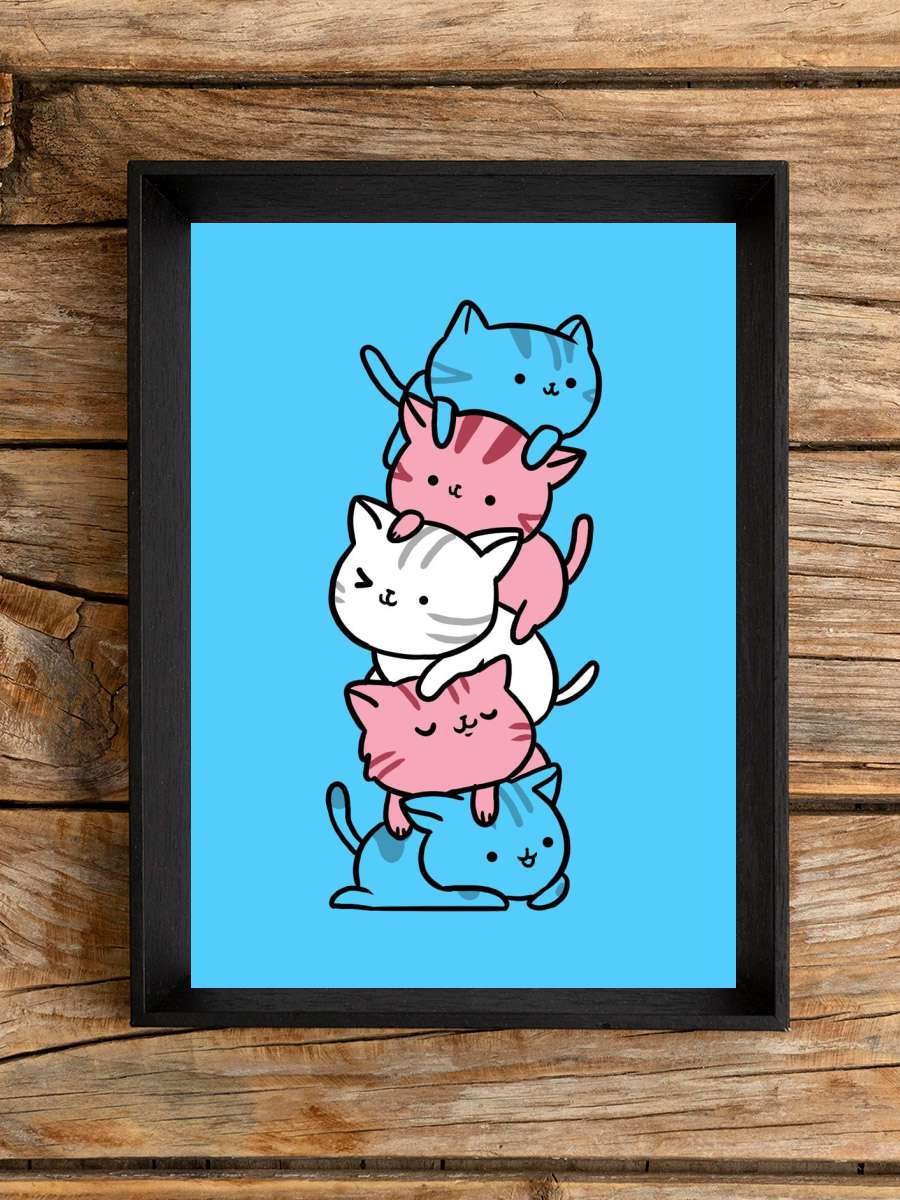 Cat Pile Transgender Anime Poster Çerçevesiz Yüksek Kalite Anime Duvar Poster