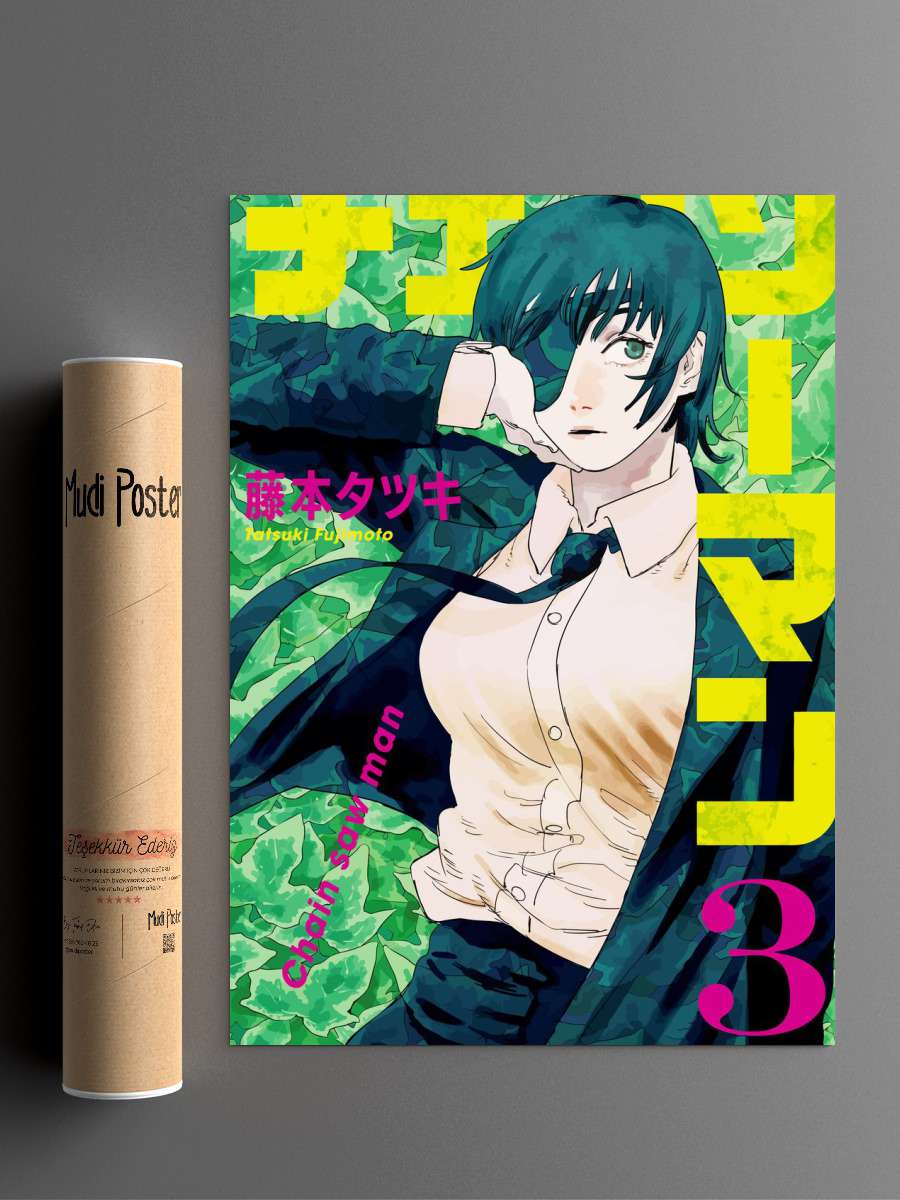 Chainsaw Man Cover Anime Poster Çerçevesiz Yüksek Kalite Anime Duvar Poster