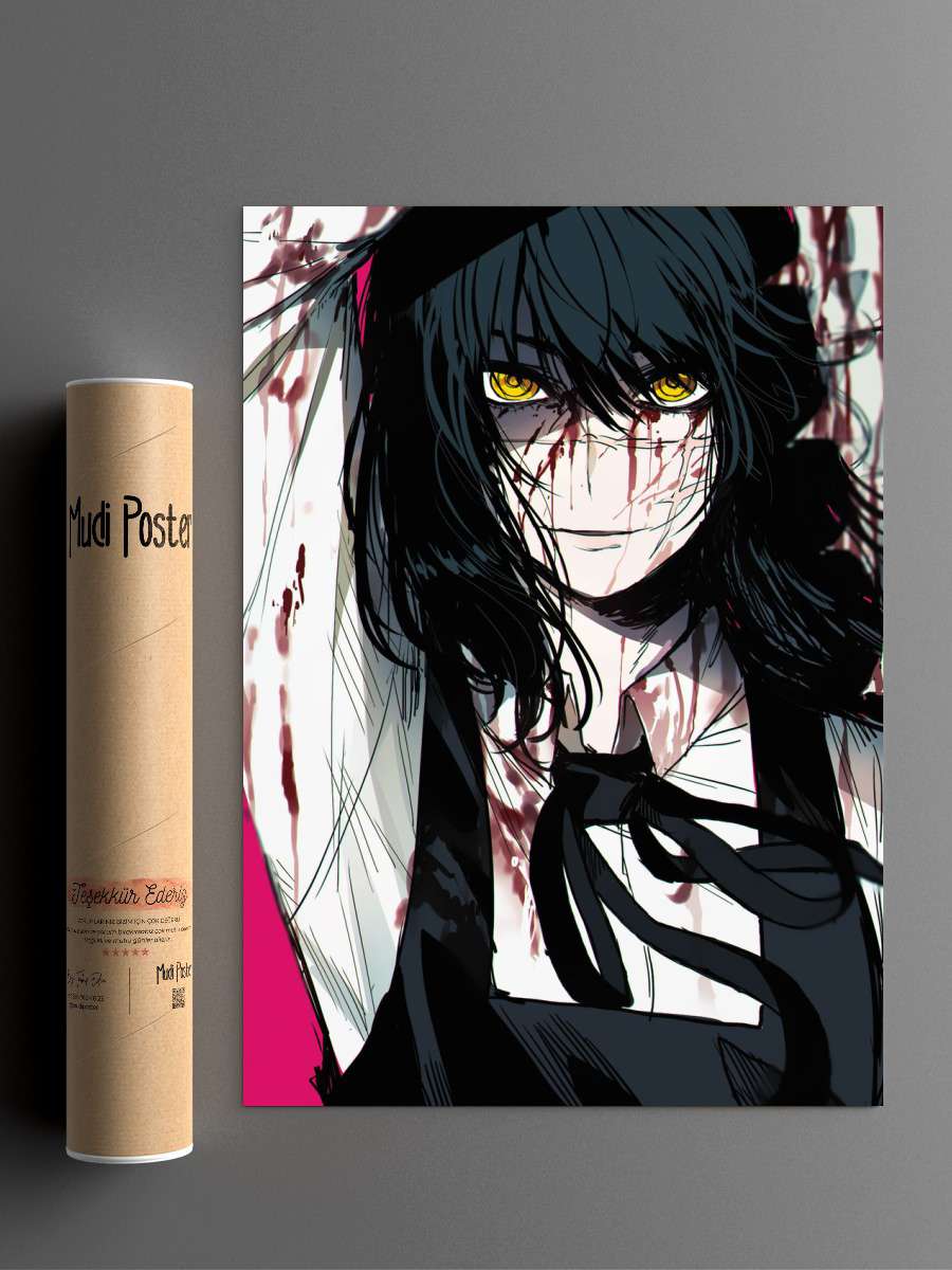 Chainsaw Man Horror Anime Poster Çerçevesiz Yüksek Kalite Anime Duvar Poster