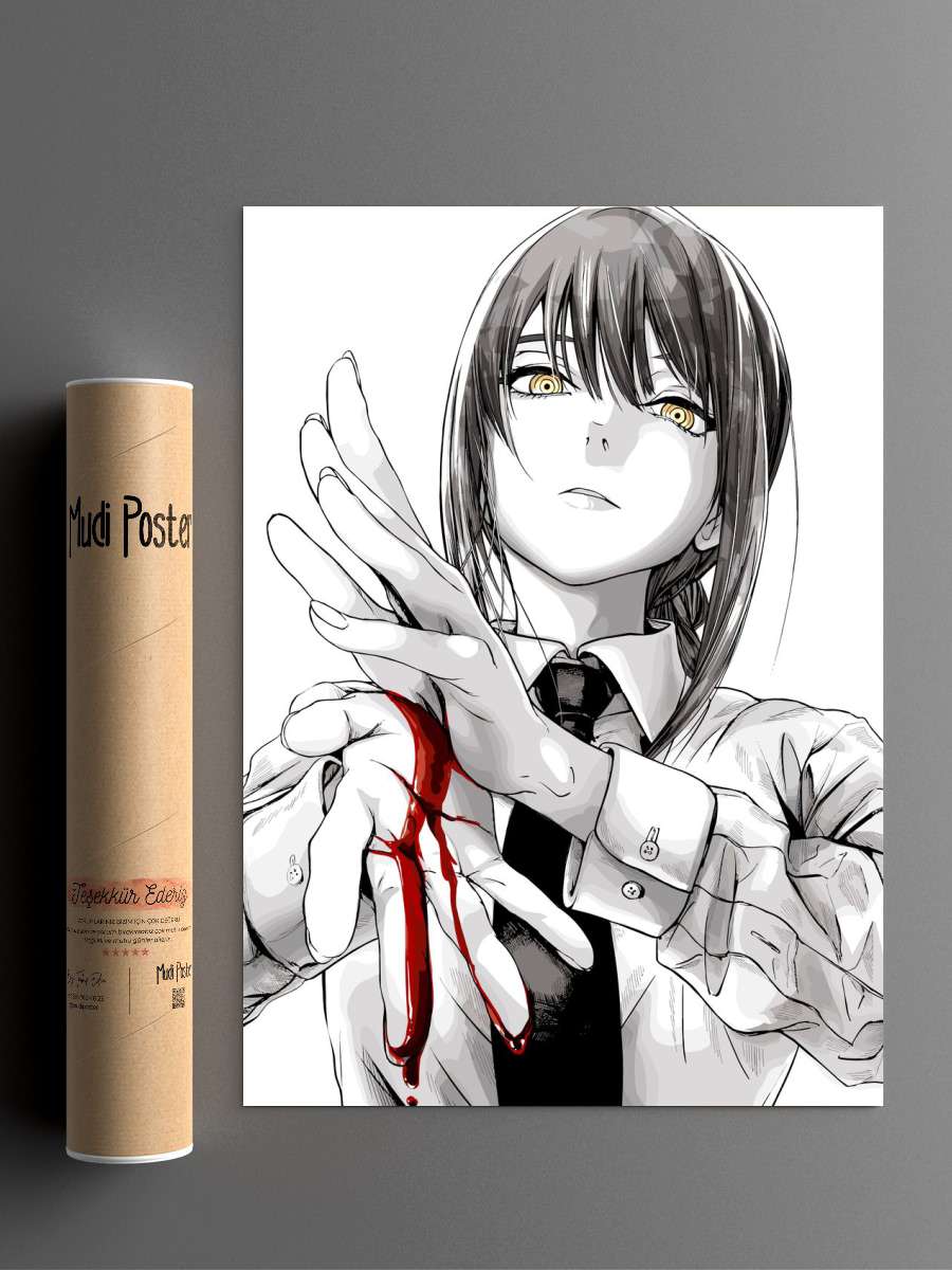 Chainsaw Man Makima Anime Poster Çerçevesiz Yüksek Kalite Anime Duvar Poster