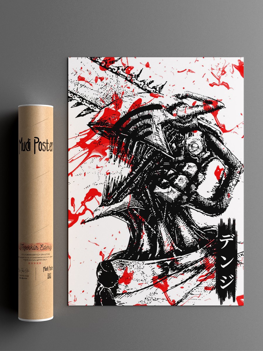 Chainsaw Man Anime Poster Çerçevesiz Yüksek Kalite Anime Duvar Poster