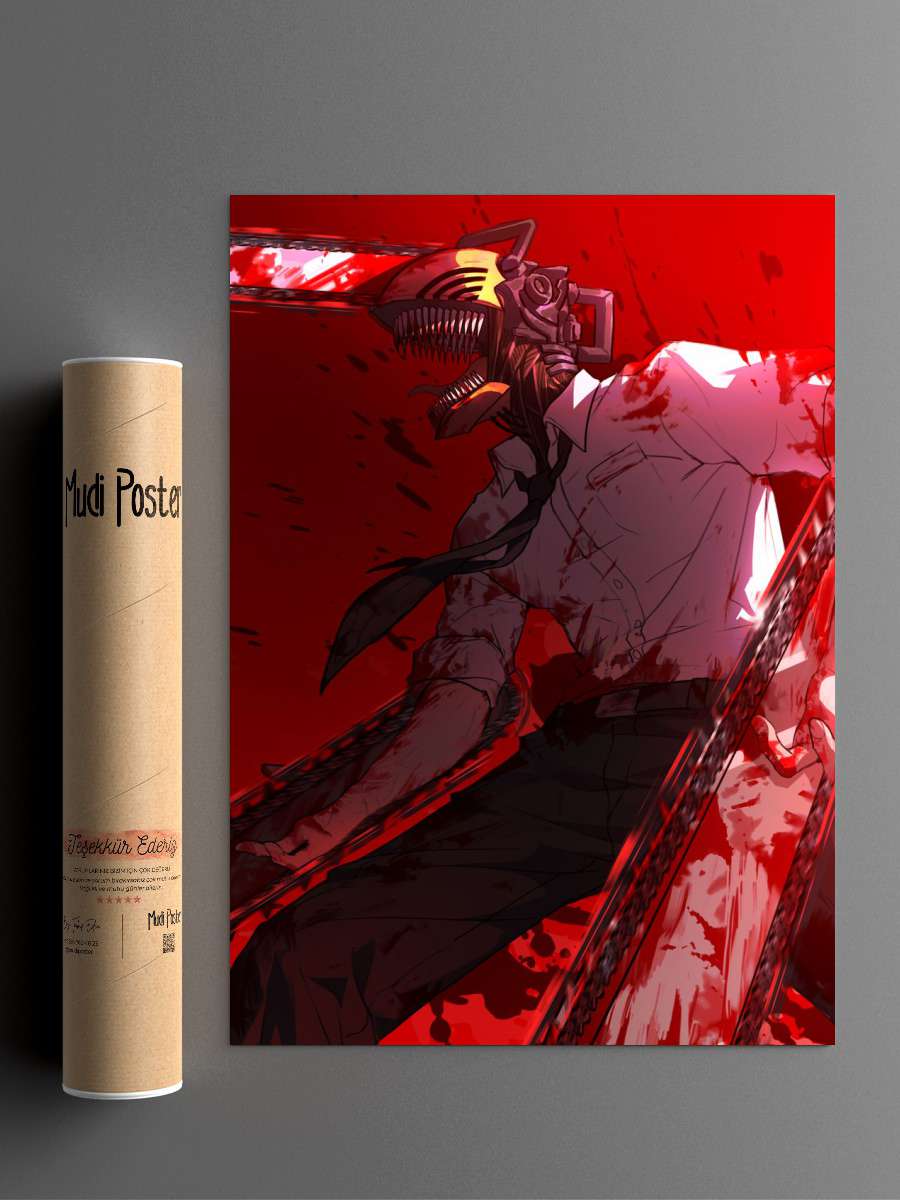Chainsaw Man Anime Poster Çerçevesiz Yüksek Kalite Anime Duvar Poster