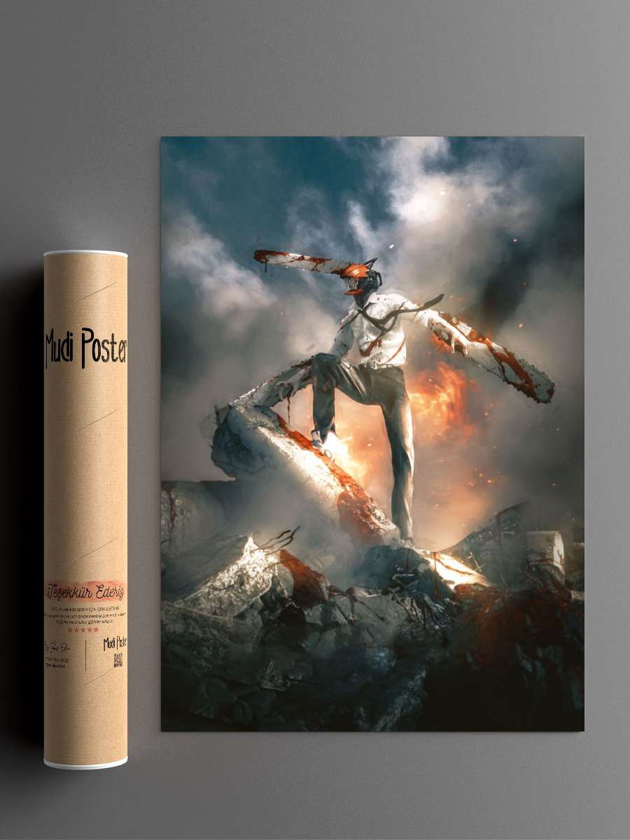 Chainsaw Man Anime Poster Çerçevesiz Yüksek Kalite Anime Duvar Poster